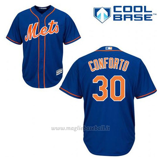 Maglia Baseball Uomo New York Mets Michael Conforto 30 Blu Alterner 1ªCool Base